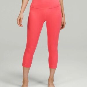 Lululemon Align High Rise Crop Leggings Size 14 Coral Pale Raspberry 23" Inseam